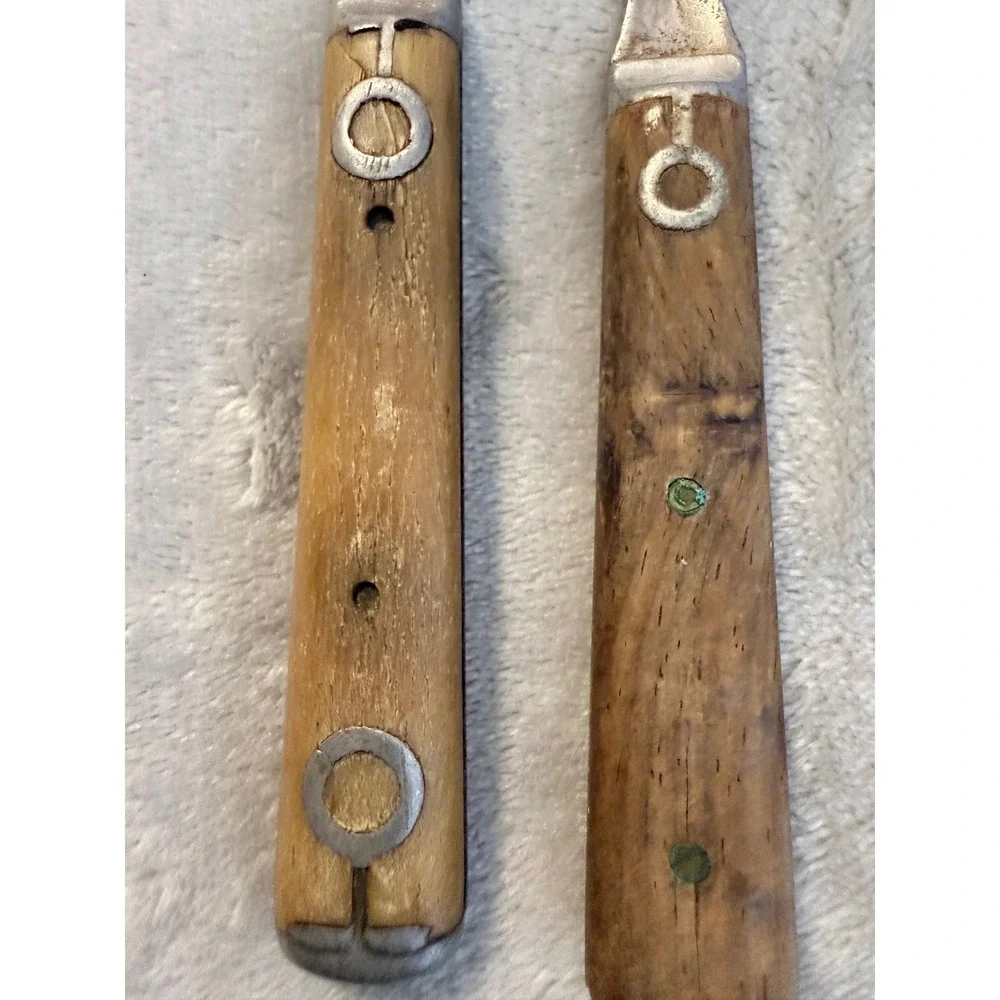 Antique Bone Handle Steel Forks Primitive Rustic Flatware Lot of 2 Different Szs